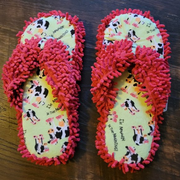 Lazy One Shoes - NWOT Lazy One Cow Flip-Flop Spa Slippers
